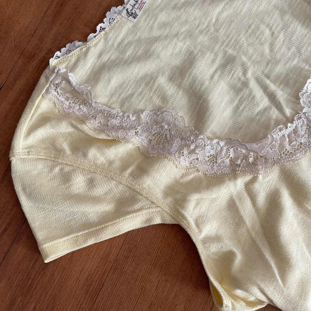 Free People Butter Yellow Lace Accent Top - Picture 3 of 6